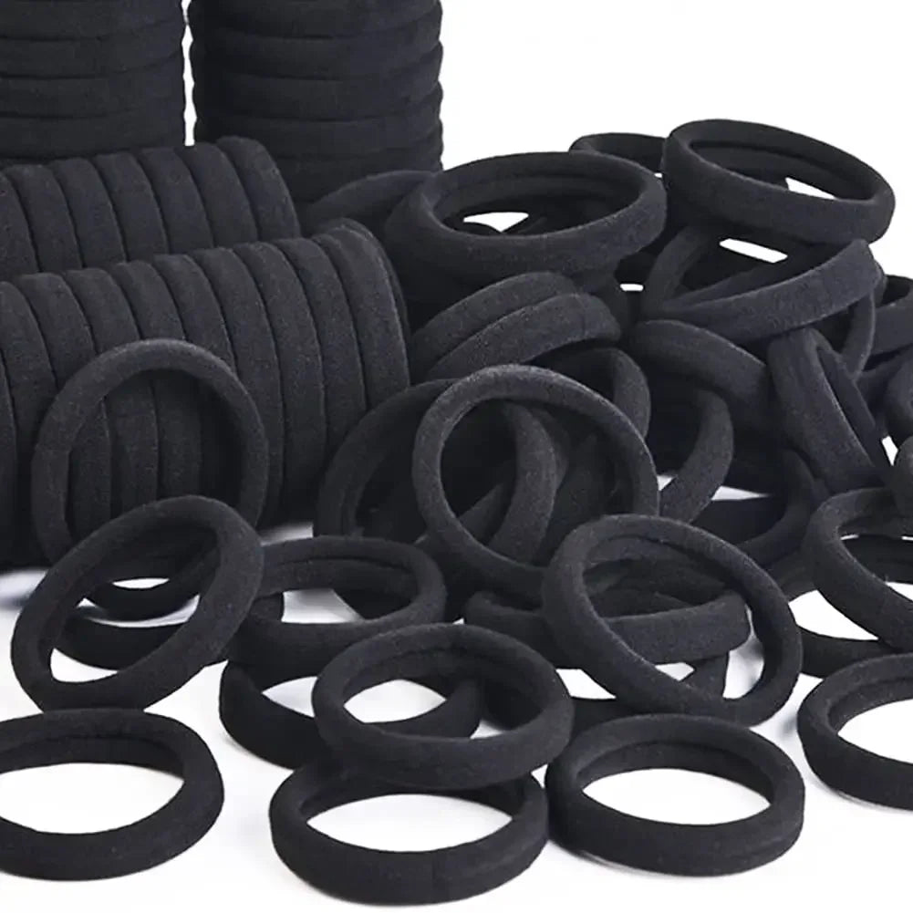 Hair Bands Hair ties for Thick Hair 100PC Seamless Cotton Simply Ponytail Holders Headband Scrunchies Hair Accessories No Crease