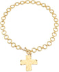 Statement Gold Hammered Bold Cross Necklace Thick Chain Vintage Chain Pendant Jewelry
