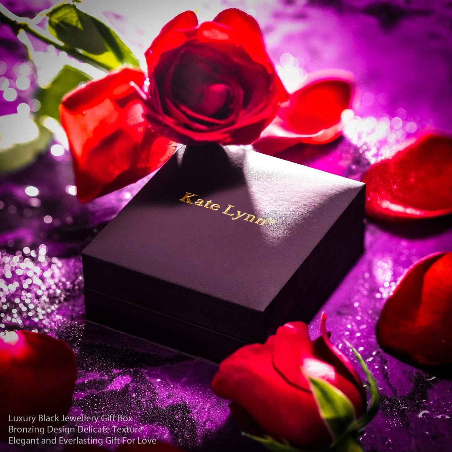 Kate Lynn Eternal Love Heart Necklaces for Women, White Gold Plated Silver/Brass with Ice-flower Zircons