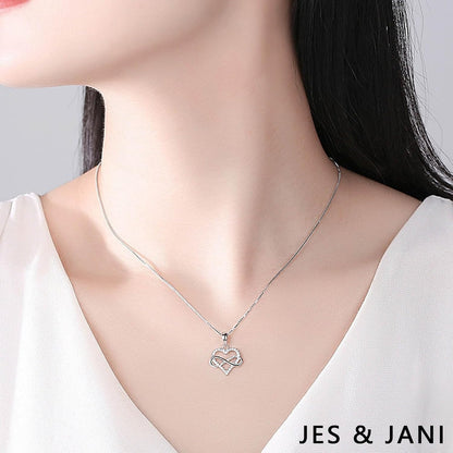 Heart Necklace for Women, Love Heart Pendant with Cubic Zirconia and Infinity Necklace