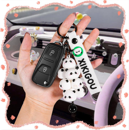 Cute Pig Keychain for Backpacks - Kawaii Panda Charms for Car Keys, Women & Kids Bag Accessories (Gift Ready)