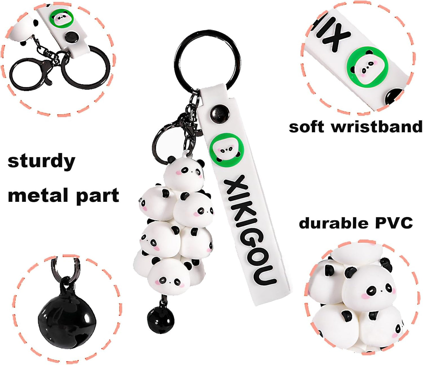 Cute Pig Keychain for Backpacks - Kawaii Panda Charms for Car Keys, Women & Kids Bag Accessories (Gift Ready)