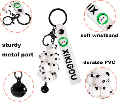 Cute Pig Keychain for Backpacks - Kawaii Panda Charms for Car Keys, Women & Kids Bag Accessories (Gift Ready)