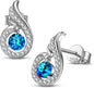 Sterling Silver Phoenix Earrings, Stud Earrings with Crystals from Austria, Packaged with Jewelry Box