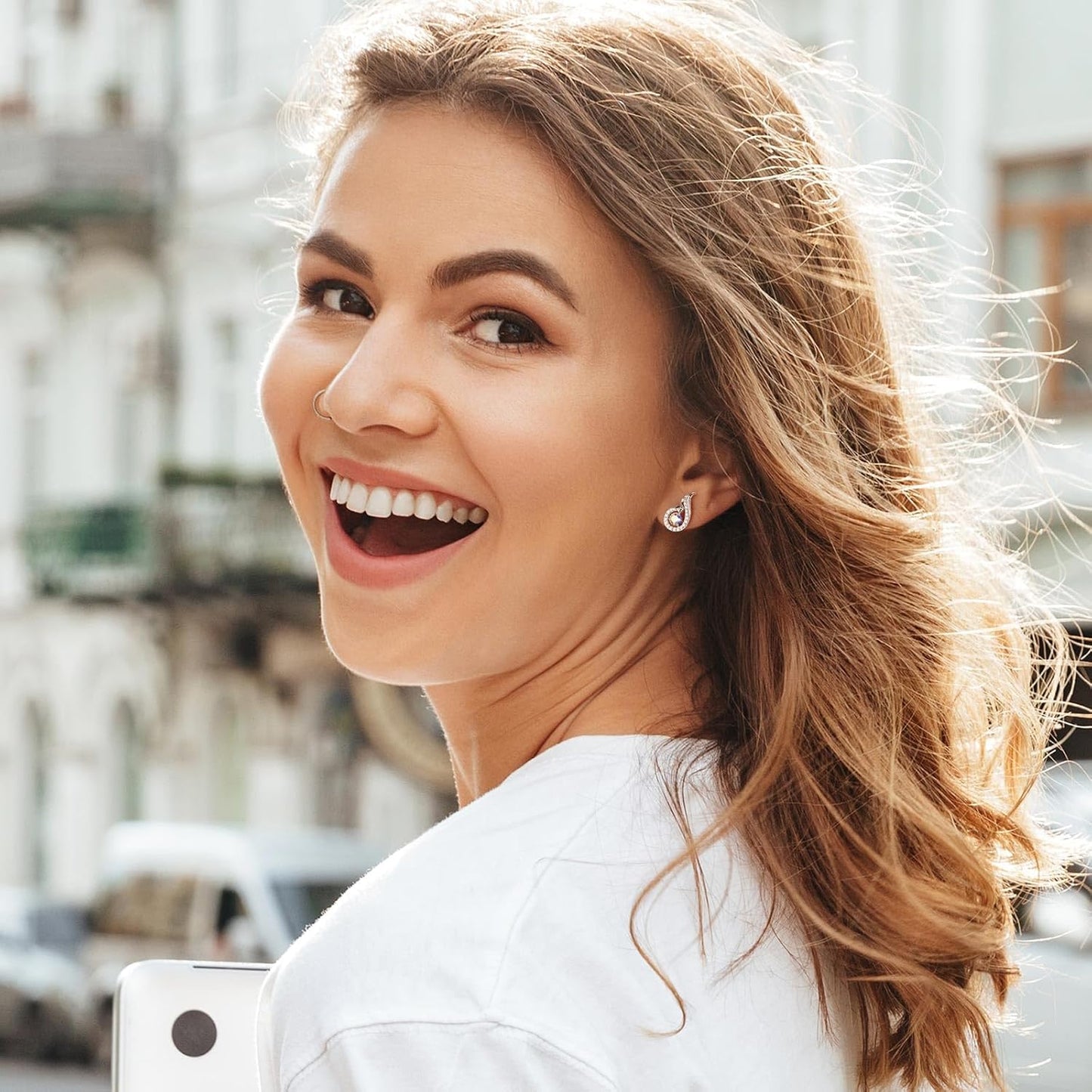 Sterling Silver Phoenix Earrings, Stud Earrings with Crystals from Austria, Packaged with Jewelry Box