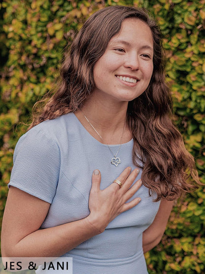 Heart Necklace for Women, Love Heart Pendant with Cubic Zirconia and Infinity Necklace