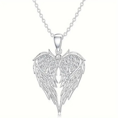 Crystal Angel Wings Heart Pendant Necklaces For Women Jewelry Christmas Gifts