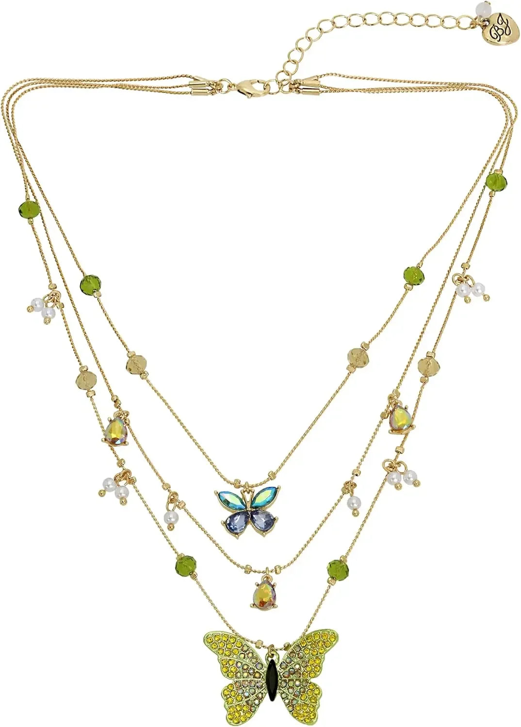 Womens Butterfly Charms Layered Necklace