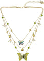 Womens Butterfly Charms Layered Necklace