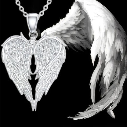 Crystal Angel Wings Heart Pendant Necklaces For Women Jewelry Christmas Gifts