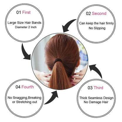 Hair Bands Hair ties for Thick Hair 100PC Seamless Cotton Simply Ponytail Holders Headband Scrunchies Hair Accessories No Crease