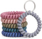 6PCS Stretchable Wristband Wristlet Keychain Wrist Key Chain Wristlet,Spring Flexible Spiral Wrist Coil Wrist Key Holder Ring