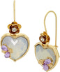 Womens Stone Heart Dangle Earrings