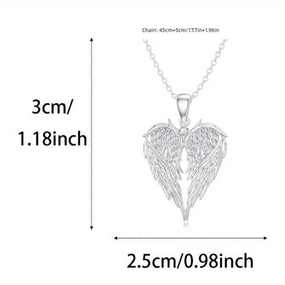 Crystal Angel Wings Heart Pendant Necklaces For Women Jewelry Christmas Gifts