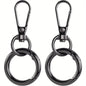 2 Sets Swivel Clasp Clip, Metal Swivel Snap Hooks, Double Opening Key Chain Clip with Key Ring for DIY Crafts Lanyard Making