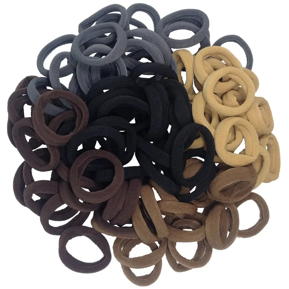 Hair Bands Hair ties for Thick Hair 100PC Seamless Cotton Simply Ponytail Holders Headband Scrunchies Hair Accessories No Crease