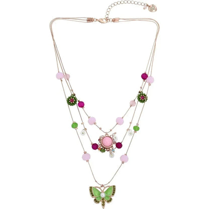 Womens Butterfly Charms Layered Necklace