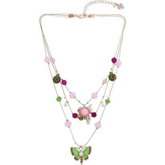 Womens Butterfly Charms Layered Necklace