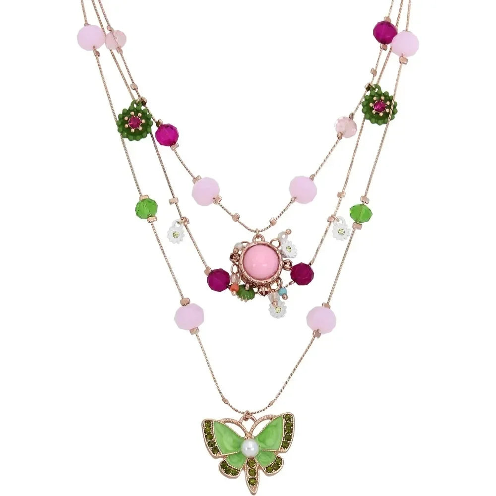 Womens Butterfly Charms Layered Necklace