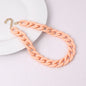 FishSheep Fashion Colorful Acrylic Matte Chain Choker Necklace for Women Statement Resin Wide Chain Collar Neck Jewelry