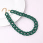 FishSheep Fashion Colorful Acrylic Matte Chain Choker Necklace for Women Statement Resin Wide Chain Collar Neck Jewelry