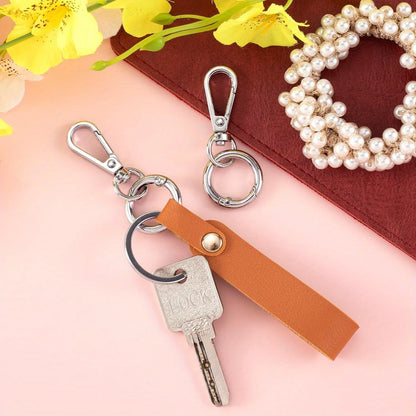 2 Sets Swivel Clasp Clip, Metal Swivel Snap Hooks, Double Opening Key Chain Clip with Key Ring for DIY Crafts Lanyard Making