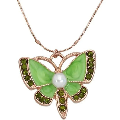 Womens Butterfly Charms Layered Necklace