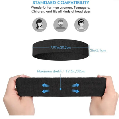 3pcs Sweatproof Sports Headbands for Men and Women