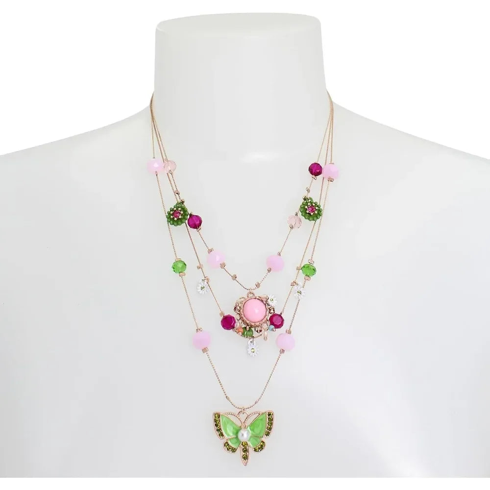 Womens Butterfly Charms Layered Necklace