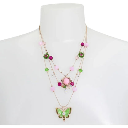 Womens Butterfly Charms Layered Necklace