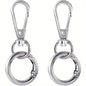 2 Sets Swivel Clasp Clip, Metal Swivel Snap Hooks, Double Opening Key Chain Clip with Key Ring for DIY Crafts Lanyard Making