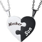 Mother and Son Matching Love Heart Pendant Necklace Set Gifts Son to Mom Mother to Boys Jewelry