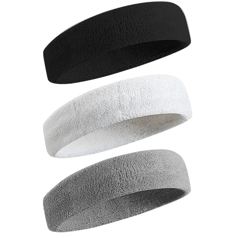 3pcs Sweatproof Sports Headbands for Men and Women