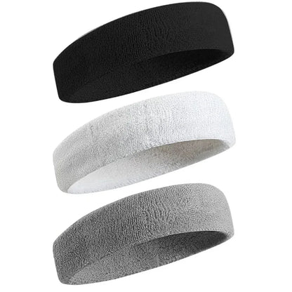 3pcs Sweatproof Sports Headbands for Men and Women