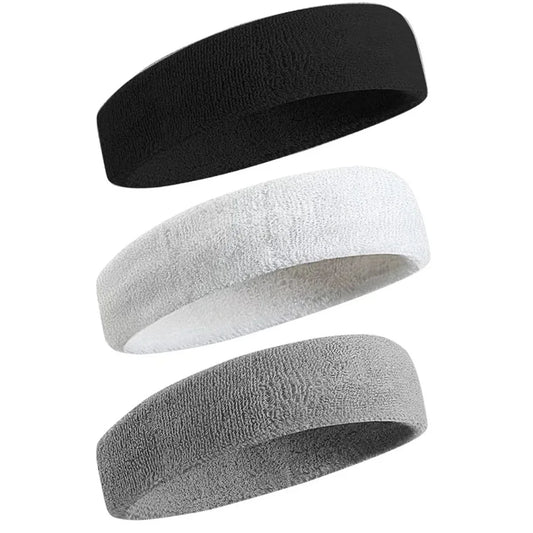 3pcs Sweatproof Sports Headbands for Men and Women