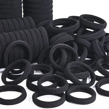 Hair Bands Hair ties for Thick Hair 100PC Seamless Cotton Simply Ponytail Holders Headband Scrunchies Hair Accessories No Crease