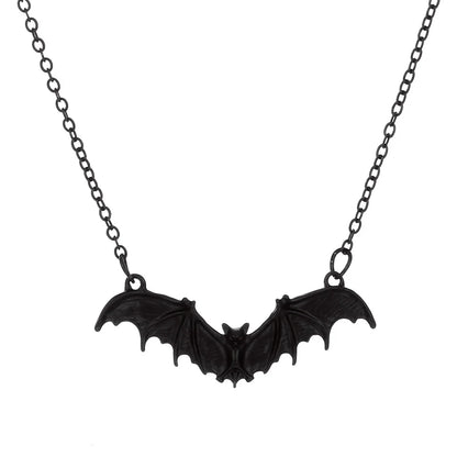 Gothic Bat Necklace for Women Men Punk Hip Hop Rock Vintage Metal Pendant Necklace Party Halloween Jewelry Gifts