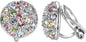 Clip On Earrings with Round Austrian Crystals Christmas Gifts For Women Kids Non Pierced Ears
