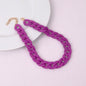 FishSheep Fashion Colorful Acrylic Matte Chain Choker Necklace for Women Statement Resin Wide Chain Collar Neck Jewelry